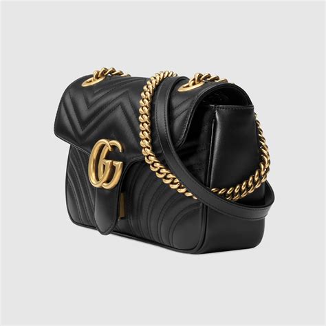 borsa gucci a spalla pelle nera gg|Borsa a spalla GG Marmont Small in Nero .